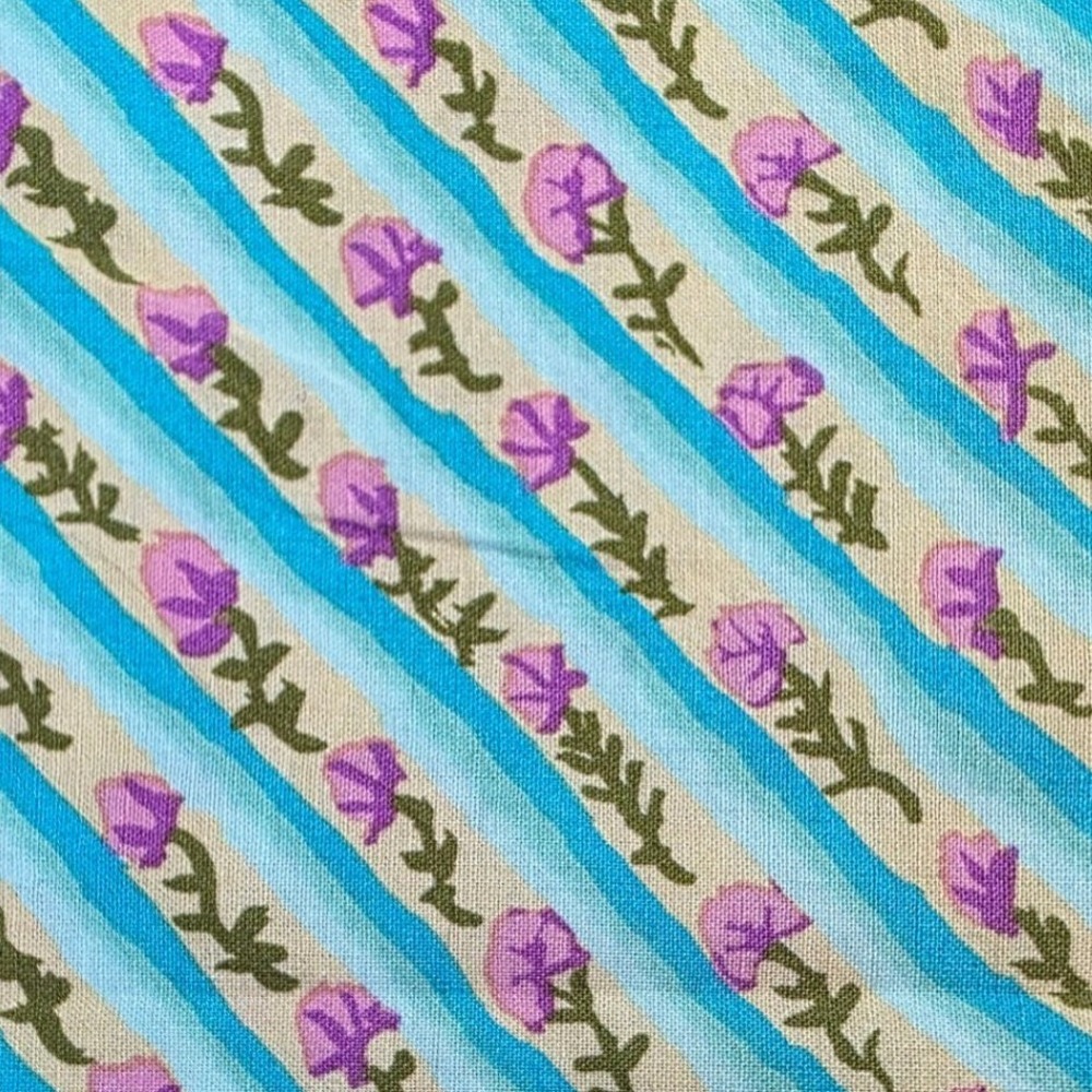 GP Diagonal Poppy by Kaffe Fassett Floral Stripe Fabric 18x40 1/2 Yard